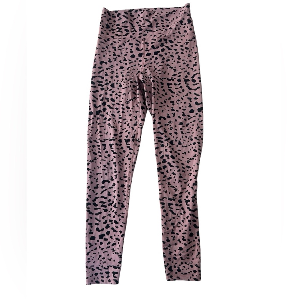 Beach Riot Sport Legging Pink Leopard Print High Waist Size Large Active Workout